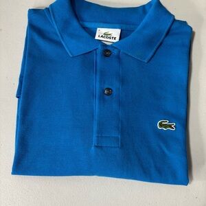 Lacoste Polo Shirt Men’s SZ 8 Blue Short Sleeves Logo 100% Cotton Classic Fit
